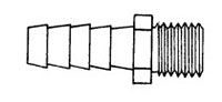 Brass Hose Barb Male Connector Drawing
